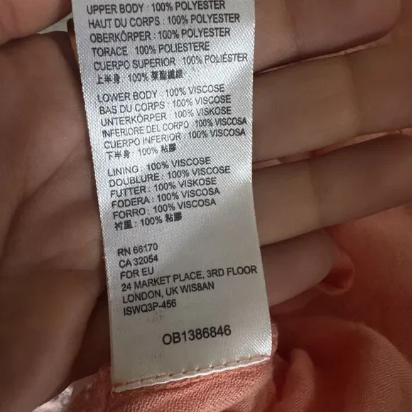 Free People Mirage Long Sleeve Maxi Dress Peach Pink Paisley Size 6 Boho Hippie - Picture 11 of 13